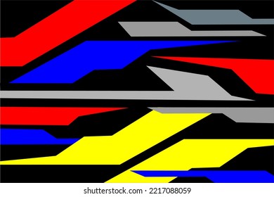 Vector racing background design with a unique pattern, a combination of lines and bright colors. and the effect of star spots and bubbles. perfect for your car wrap design