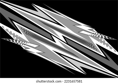 vector racing background design with a unique pattern, a combination of lines and grayscale colors that looks fierce