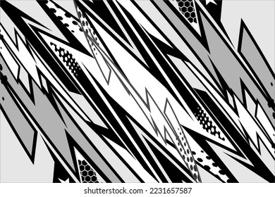vector racing background design with a unique pattern, a combination of lines and grayscale colors that looks fierce