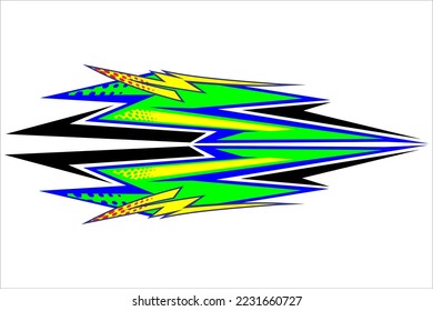 vector racing background design with a unique pattern, a combination of lines and bright colors such as green and others with effects like stars