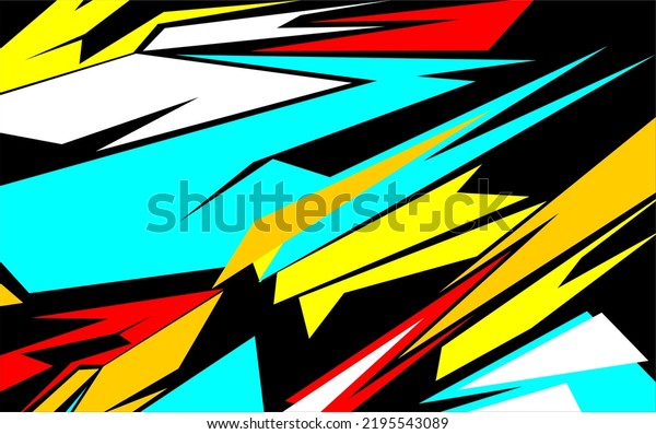 vector racing background\
design with a unique pattern, lines with yellow, green, red\
colors.and white