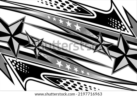 vector racing background, line and star pattern design and with attractive colors. suitable for car wraps