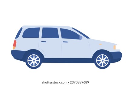 Vector racing car in blue color on isolated background.
