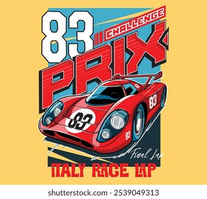 vector racing car illustration designs for t shirt prints or posters