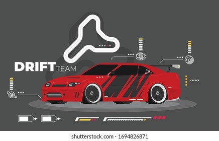 Vektorillustration-Rennwagen einzeln auf Farbhintergrund
