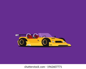 Vector racing car isolated on color background