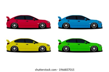Vektorgrafik-Rennwagen einzeln auf Farbhintergrund