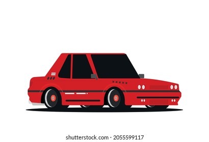 Vector racing car isolated on color background
