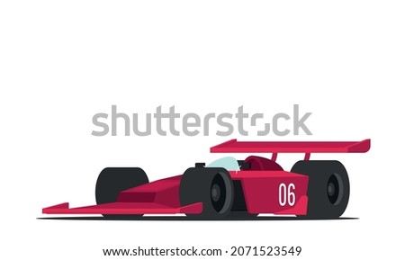 Vector racing car isolated on color background