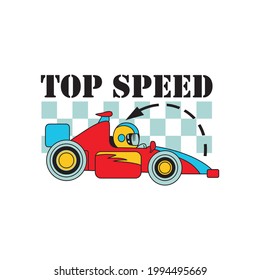 vector racing car on the circuit