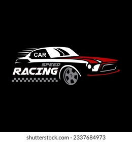 Diseño de camisetas para la tipografía de coches de carreras vectoriales para impresión.