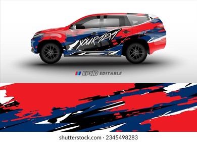 vector racing car wrap design for vehicle vinyl stickers and automotive company sticker livery	