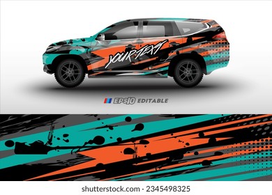 vector racing car wrap design for vehicle vinyl stickers and automotive company sticker livery	