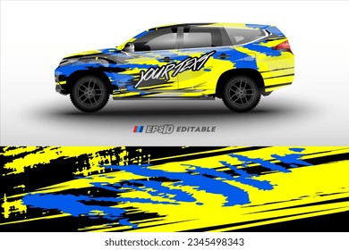 diseño de envoltura de coche de carreras vectoriales para pegatinas de vinilo de vehículos y pegamento de pegatinas de compañías automotrices	