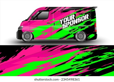 vector racing car wrap design for vehicle vinyl stickers and automotive company sticker livery	