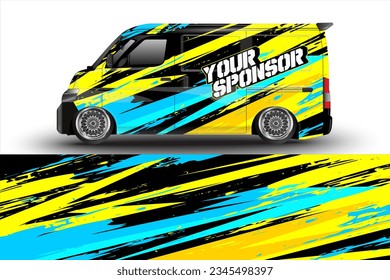 vector racing car wrap design for vehicle vinyl stickers and automotive company sticker livery	