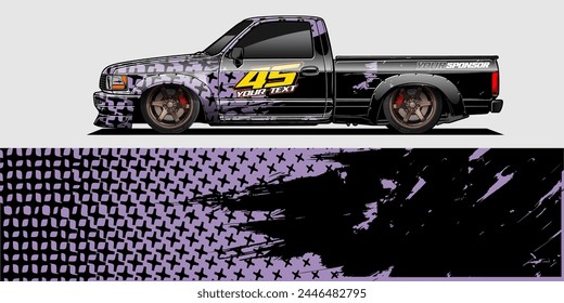Vector Racing Car Wrap Design: Abstract Striped Background Kit for Vehicle Wraps, Race Cars, Rally, Adventure, and Livery