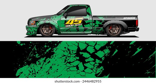Vector Racing Car Wrap Design: Abstract Striped Background Kit for Vehicle Wraps, Race Cars, Rally, Adventure, and Livery