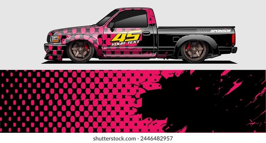 Diseño de envoltura de coche de carreras de Vector: Abstractas kit de fondo a rayas para envolturas de vehículos, coches de carreras, rally, aventura y librea