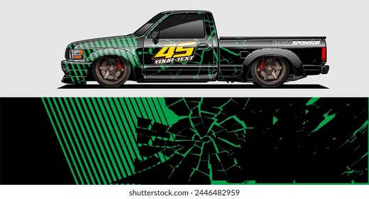 Vector Racing Car Wrap Design: Abstract Striped Background Kit for Vehicle Wraps, Race Cars, Rally, Adventure, and Livery