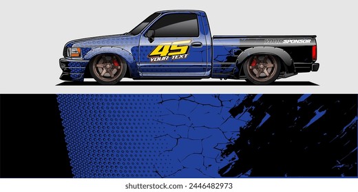Vector Racing Car Wrap Design: Abstract Striped Background Kit for Vehicle Wraps, Race Cars, Rally, Adventure, and Livery