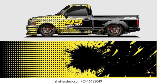 Vector Racing Car Wrap Design: Abstract Striped Background Kit for Vehicle Wraps, Race Cars, Rally, Adventure, and Livery