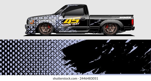 Vector Racing Car Wrap Design: Abstract Striped Background Kit for Vehicle Wraps, Race Cars, Rally, Adventure, and Livery