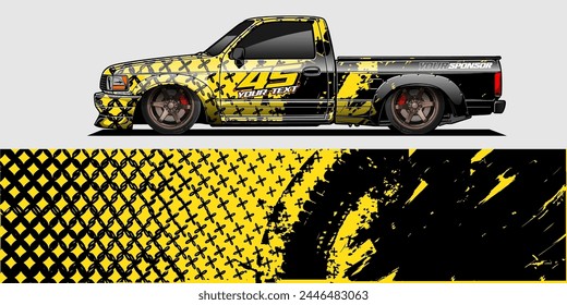 Vector Racing Car Wrap Design: Abstract Striped Background Kit for Vehicle Wraps, Race Cars, Rally, Adventure, and Livery