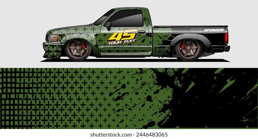 Vector Racing Car Wrap Design: Abstract Striped Background Kit for Vehicle Wraps, Race Cars, Rally, Adventure, and Livery