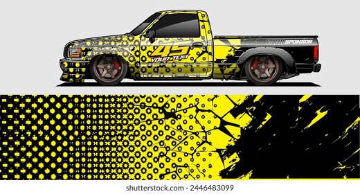 Vector Racing Car Wrap Design: Abstract Striped Background Kit for Vehicle Wraps, Race Cars, Rally, Adventure, and Livery