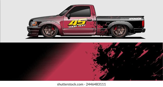 Vector Racing Car Wrap Design: Abstract Striped Background Kit for Vehicle Wraps, Race Cars, Rally, Adventure, and Livery