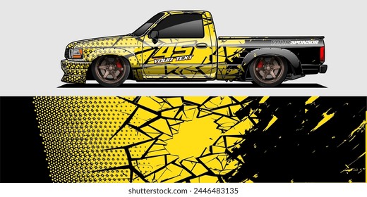 Vector Racing Car Wrap Design: Abstract Striped Background Kit for Vehicle Wraps, Race Cars, Rally, Adventure, and Livery