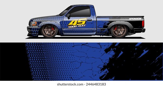 Vector Racing Car Wrap Design: Abstract Striped Background Kit for Vehicle Wraps, Race Cars, Rally, Adventure, and Livery