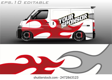 vector racing car wrap design for vehicle vinyl stickers and automotive company sticker livery