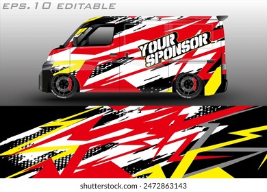 vector racing car wrap design for vehicle vinyl stickers and automotive company sticker livery