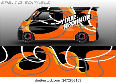 vector racing car wrap design for vehicle vinyl stickers and automotive company sticker livery