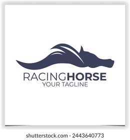 Vector racing horsel logo design template