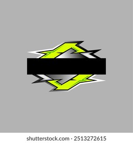 Logotipo de carreras de Vector logo de carreras. Aislado sobre un fondo gris, para diseños de camisetas, estampados, logotipos de carreras y otros. Ilustración vectorial