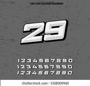 Vector racing number designs editable