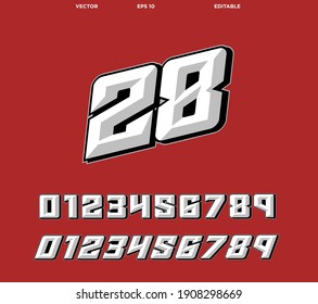 Vector Racing Number Designs Template