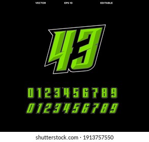 Vector Racing Number Neon Green