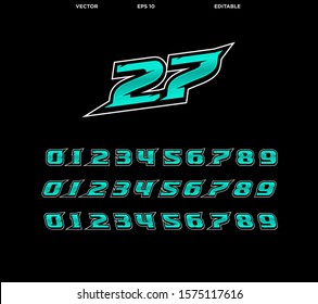 Vector Racing Number Template Designs