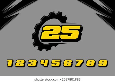 vector racing numbers 25 for drag motorbikes and cars  Template EPS 10
