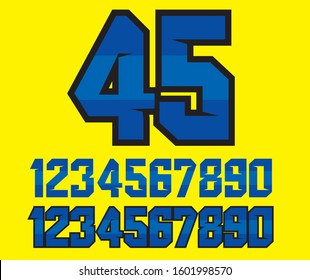 vector racing numbers blue colour