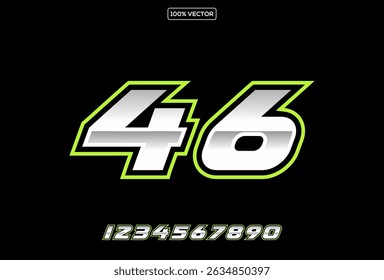 Números de carreras de Vector para motos y coches de arrastre, Plantilla de Vector