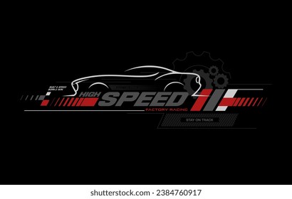 Vector racing sport typography design for print ready t shirts,etc