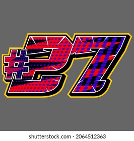 Vector racing start number 27 easy to editable
