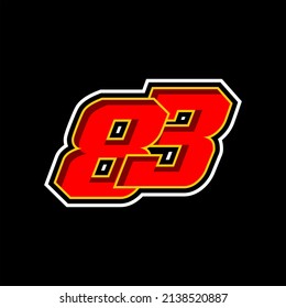 Vector racing start number 83 easy to editable