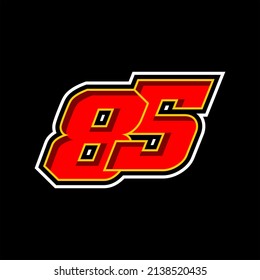 Vector racing start number 85 easy to editable