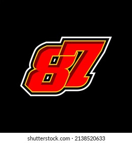 Vector racing start number 87 easy to editable